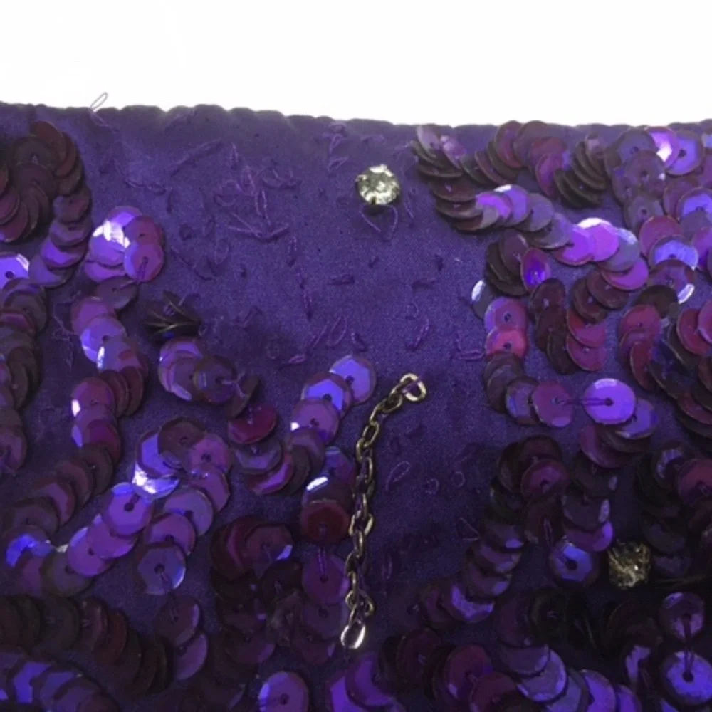 Alice + Olivia Purple Sequin Silk Mini Skirt - Picture 9 of 10